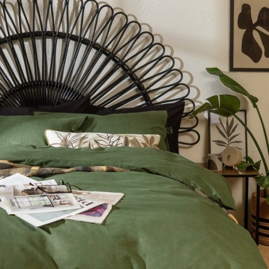 Cearceaf pilota 2 persoane 200x200 cm ranforce lux verde inchis