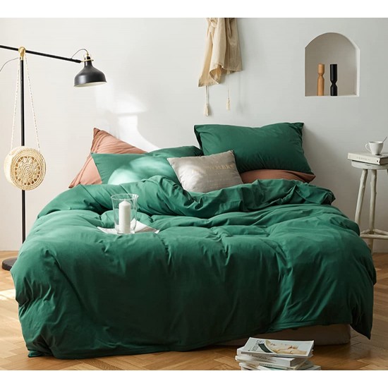 Cearceaf pilota 2 persoane 240x240 cm ranforce lux verde inchis