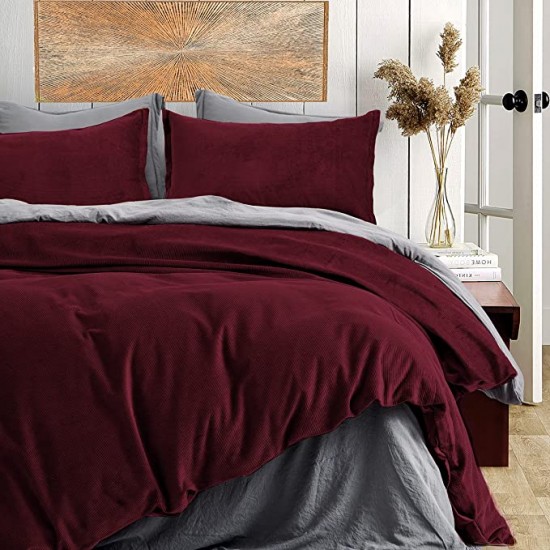 Cearceaf pilota 2 persoane 220x200 cm ranforce lux grena