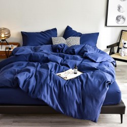 Cearceaf pilota 2 persoane 180x200 cm ranforce lux bleu inchis