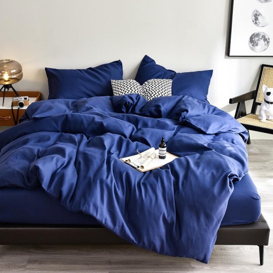 Cearceaf pilota 2 persoane 180x200 cm ranforce lux bleu inchis