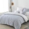 Lenjerie de Pat, Bumbac Ranforce  , 250 x 240 , 50X70,  70 x 70, 40 x 40 ,  220 X 200, 8  piese , Gri Deschis - Alb