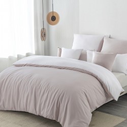 Lenjerie de Pat, Bumbac Ranforce  , 250 x 240 , 50X70,  70 x 70, 40 x 40 ,  220 X 200, 8  piese , Bej -Alb