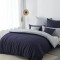 Lenjerie de Pat, Bumbac Ranforce  , 250 x 240 , 50X70,  70 x 70, 40 x 40 ,  220 X 200, 8  piese , Albastru Inchis-Gri