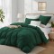 Lenjerie de Pat, Bumbac Ranforce ,   2 persoane, 250 x 240 , 50X70, 220X200, 4 piese,  Verde inchis -Alb 