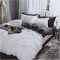 Lenjerie de Pat, Bumbac Ranforce  ,250 x 240 cm, 50X70,  220X200,  4 piese, White -Grey Dark 