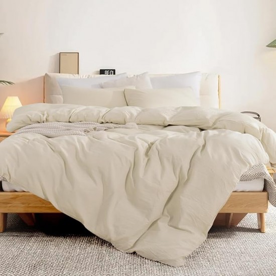 Lenjerie de Pat, Bumbac Ranforce ,   2 persoane, 250 x 240 , 50X70, 240 X 260, 4 piese,  Crem inchis