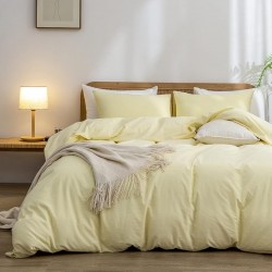 Lenjerie de Pat, Bumbac Ranforce  ,250 x 240 cm, 50X70,  200 X 200,  4 piese ,  Crem UNT