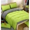 Lenjerie de Pat, Bumbac Ranforce ,   2 persoane, 250 x 240 , 50X70, 220X200, 4 piese,  Gri antracit -Verde Deschis