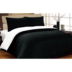 Lenjerie de Pat, Bumbac Ranforce ,   2 persoane, 250 x 240 , 50X70, 220X200, 4 piese, Black -White